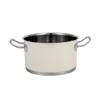 A cream-colored pot with silver handles and trim, shown against a white background. Anteprima dell’immagine prodotto