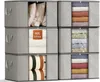 Aufbewahrungsbox mit Deckel, 6 Stück, 60L, Grau, Produktbild-Vorschau 1
