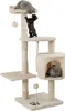 Three kittens playing on a multi-level cat tree. Produktbild-Vorschau