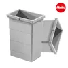 Two gray trash bins are shown against a white background. The Hailo logo is in the top right corner. Voir les images du produit