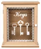 Schlüsselkasten Naturfarben Holz 6 Haken Keys Schriftzug Produktbild-Vorschau 2