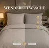 Bettwäsche Renforcé 135x200cm 4-teilig Set Beige Grau Produktbild-Vorschau 4