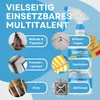 A collage of images showing different applications of a cleaning product, with a bottle of the product in the background. Produktbild-Vorschau