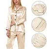 Satin Schlafanzug Damen, zweiteiliges Pyjama Damen Lange Produktbild-Vorschau 5