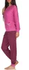 Damen Frottee Pyjama mit Bündchen, Hose gestreift, Top mit Produktbild-Vorschau 2