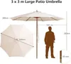 KOMFOTTEU Sonnenschirm 300 cm, Klappbarer Balkonschirm, Produktbild-Vorschau 3