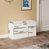 Armadio per scarpe bianco in legno con seduta, apribile Anteprima dell’immagine prodotto 4