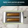 A close-up shot of a retro-style toaster with two slices of toast inside. The toaster is set against a marble-like background. Anteprima dell’immagine prodotto