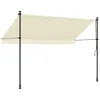 vidaXL Marquise rétractable Crème 300x150 cm Tissu et acier Voir les images du produit 4
