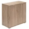 A light brown wooden cabinet with two doors and silver handles, shown from a slightly elevated front-left angle against a white background. Produktbild-Vorschau
