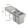 SVITA EMCombo40 Einbaumülleimer 40L (2x10L+20L) 3 Fächer Produktbild-Vorschau 4