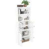 Vysoká koupelnová skříňka 57,4x28,5x160 cm, se skleněnými a Náhled obrázku produktu 6