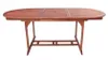 A wooden oval dining table with an extension leaf. Produktbild-Vorschau