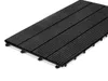 A close-up, angled view of black composite wood decking tiles on a white background. Náhled obrázku produktu