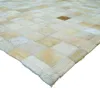 Tappeto a mosaico in pelle naturale riciclata Beige 190x290 Anteprima dell’immagine prodotto 3