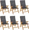 Set aus 6 klappbaren Gartenstühlen aus massivem Teakholz, Produktbild-Vorschau 1