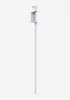 A white hand sanitizer dispenser stand with a metal bracket at the top. Produktbild-Vorschau