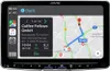 A car infotainment system displaying a navigation app with route information. Podgląd zdjęcia produktu