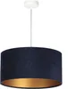 Stilvolle Pendelleuchte Blau Gold Stoff in Velours Optik Produktbild-Vorschau 1