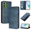 A collage of images showing a blue flip phone case from different angles, including an open view showing card slots and a phone inside, and a closed view. Anteprima dell’immagine prodotto