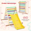 A diagram showing the dimensions of a wooden climbing triangle with a slide. Produktbild-Vorschau