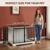 Hundekäfig Möbel, 100 cm Hundebox, 2 Türen, Weiß Braun | Produktbild-Vorschau 5