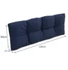 A dark blue cushion for a sofa or bench, with dimensions indicated. Voir les images du produit