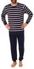 Eleganter Herren Frottee Pyjama Schlafanzug mit Bündchen - Produktbild-Vorschau 2