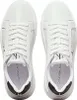 A top-down view of a pair of white Calvin Klein sneakers. Podgląd zdjęcia produktu