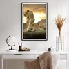 Gerahmtes Poster - Schwarzer Rahmen - Löwen Sonnenuntergang Produktbild-Vorschau 6