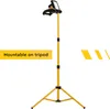 A yellow LED work light on a tripod stand against a white background. Produktbild-Vorschau