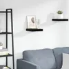 vidaXL Schweberegal Hochglanz-Schwarz 23x23,5x3,8 cm MDF Produktbild-Vorschau 2