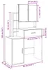 vidaXL Schminktisch mit Schrank Grau Sonoma-Eiche 80x35x132 Produktbild-Vorschau 8