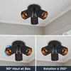 ZMH Deckenleuchte 3 Flammig Deckenlampe Schwarz Rund Produktbild-Vorschau 2
