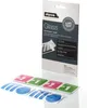A product package for screen protectors with cleaning wipes in the foreground. Produktbild-Vorschau