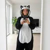 Pigiama Onesie Kigurumi Costume Travestimento Husky Nero Anteprima dell’immagine prodotto 5