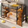 Letto a soppalco 90x200 cm con striscia LED, gradini Anteprima dell’immagine prodotto 3