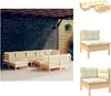 vidaXL 10-tlg. Garten-Lounge-Set mit Creme Kissen Produktbild-Vorschau 1
