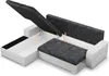 Links Ecksofa mit Schlaffunktion Aurora, Schwarz + Grau Produktbild-Vorschau 5