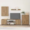 vidaXL TV skrinka set nástenný 4 ks Artisan dub materiál na Náhľad obrázku produktu 1