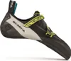 Kletterschuhe Veloce von Scarpa; schwarz mit gelben Akzenten und Klettverschluss; ideal für Kletteraktivitäten. Produktbild-Vorschau