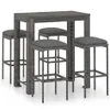 set bar da giardino 5 pezzi con cuscini in poly rattan Anteprima dell’immagine prodotto 1