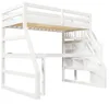 Hoogslaper 90x200 cm met L-vormig bureau, LED-verlichting, Productafbeelding-voorbeeld 15