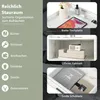 Collage of images showcasing storage features of a nightstand. Produktbild-Vorschau