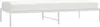 A white metal bed frame with a white mattress on a white background. Produktbild-Vorschau