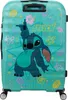 A turquoise suitcase with a Stitch character and floral print. Produktbild-Vorschau