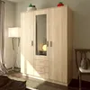 Kondela Třídveřová šatní skříň se zrcadlem a zásuvkami Náhled obrázku produktu 2