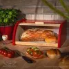 FALKENBERGER Brotkasten aus Holz Buche Rot ca. 39x29x18cm Produktbild-Vorschau 2