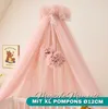 Alavya Home Baldacchino in tulle (poliestere) con pompon - Anteprima dell’immagine prodotto 10