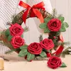 50 Stück rote Rosen, künstliche Blumen, dunkelrote Rosen Produktbild-Vorschau 4